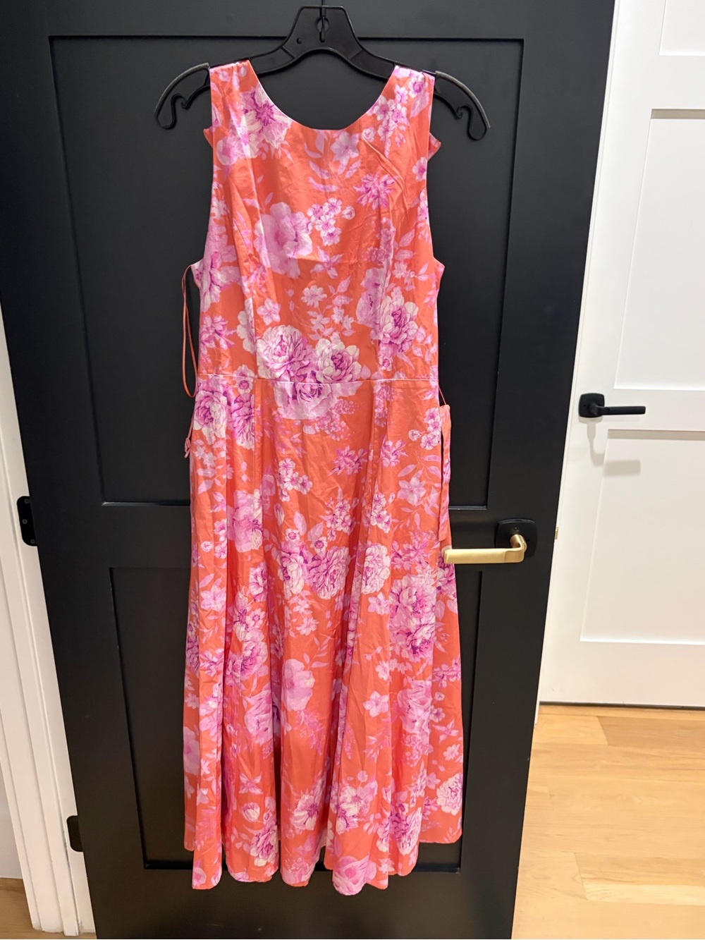 Flying Tomato Coral Maxi Dress with Pink Floral Pattern